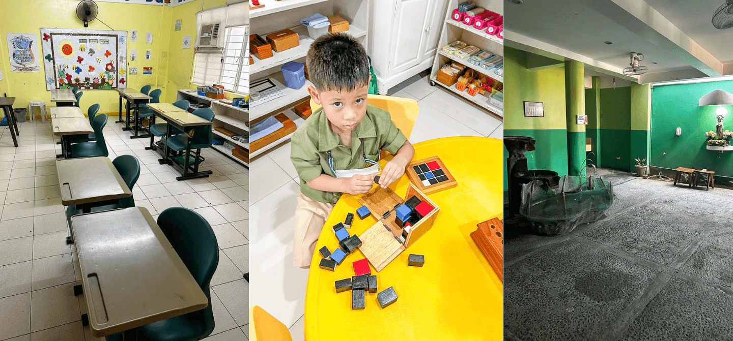 A CASA student working with Montessori sensorial materials